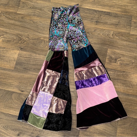 Lux Muse Patchwork Bell Bottom Pants - Picture 1 of 12